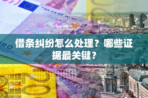 济南借条纠纷怎么处理？哪些证据最关键？