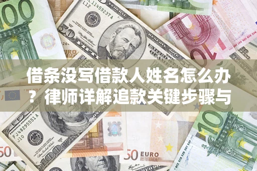 济南借条没写借款人姓名怎么办？律师详解追款关键步骤与证据链构建